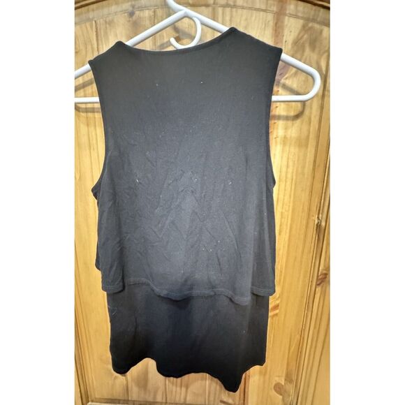 Theory Black Tiered Overlay Sleeveless Top Blouse Size S - Picture 2 of 3